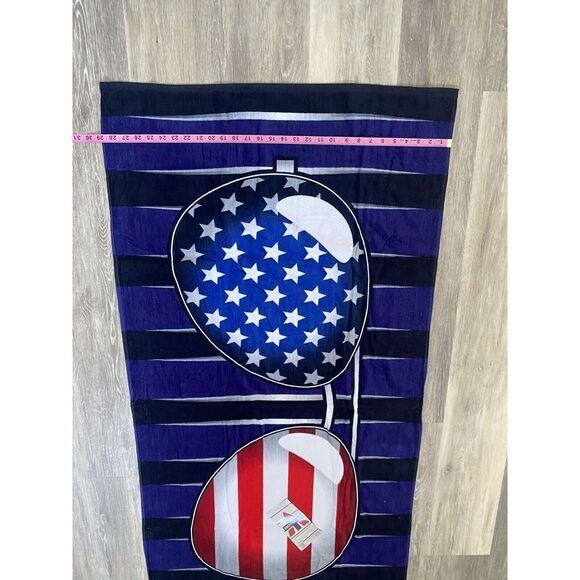 Indiana Aviator Sunglasses Beach Towel, Red, White Blue Flag 4th July 59”x29” - Picture 7 of 10